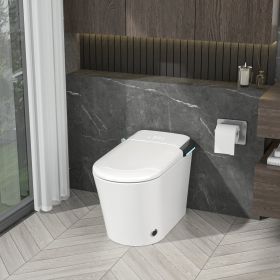 One Piece Smart Toilet With Built-in Bidet, 1.28 GPF Bidet Toilet With Heated Seat Warm Wash, Elongated Bidet Toilet With Auto Sensor Flush