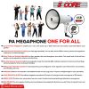 5 Core Megaphone Bullhorn Speaker 20W Bull Horn Battery Power Cheer Megafono 300 Meters Range Loudspeaker W Siren Recording Ergonomic Handle for Coach