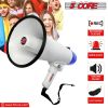 5 Core Megaphone Bullhorn Speaker 20W Bull Horn Battery Power Cheer Megafono 300 Meters Range Loudspeaker W Siren Recording Ergonomic Handle for Coach