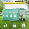 VEVOR Walk-in Tunnel Greenhouse, 14.8x6.6x6.6 ft Portable Plant Hot House w/ Galvanized Steel Hoops, 1 Top Beam, Diagonal Poles