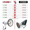 5 Core Megaphone Bullhorn Speaker 20W Bull Horn Battery Power Cheer Megafono 300 Meters Range Loudspeaker W Siren Recording Ergonomic Handle for Coach