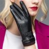 Womens Winter Leather Gloves Touchscreen Texting Warm Driving Lambskin Gloves