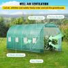 VEVOR Walk-in Tunnel Greenhouse, 14.8x6.6x6.6 ft Portable Plant Hot House w/ Galvanized Steel Hoops, 1 Top Beam, Diagonal Poles