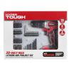 Hyper Tough 20V Max 3/8-in. Cordless Drill & 70-Piece DIY Home Tool Set Project Kit with 1.5Ah Lithium-Ion Battery & Charger, Bit Holder